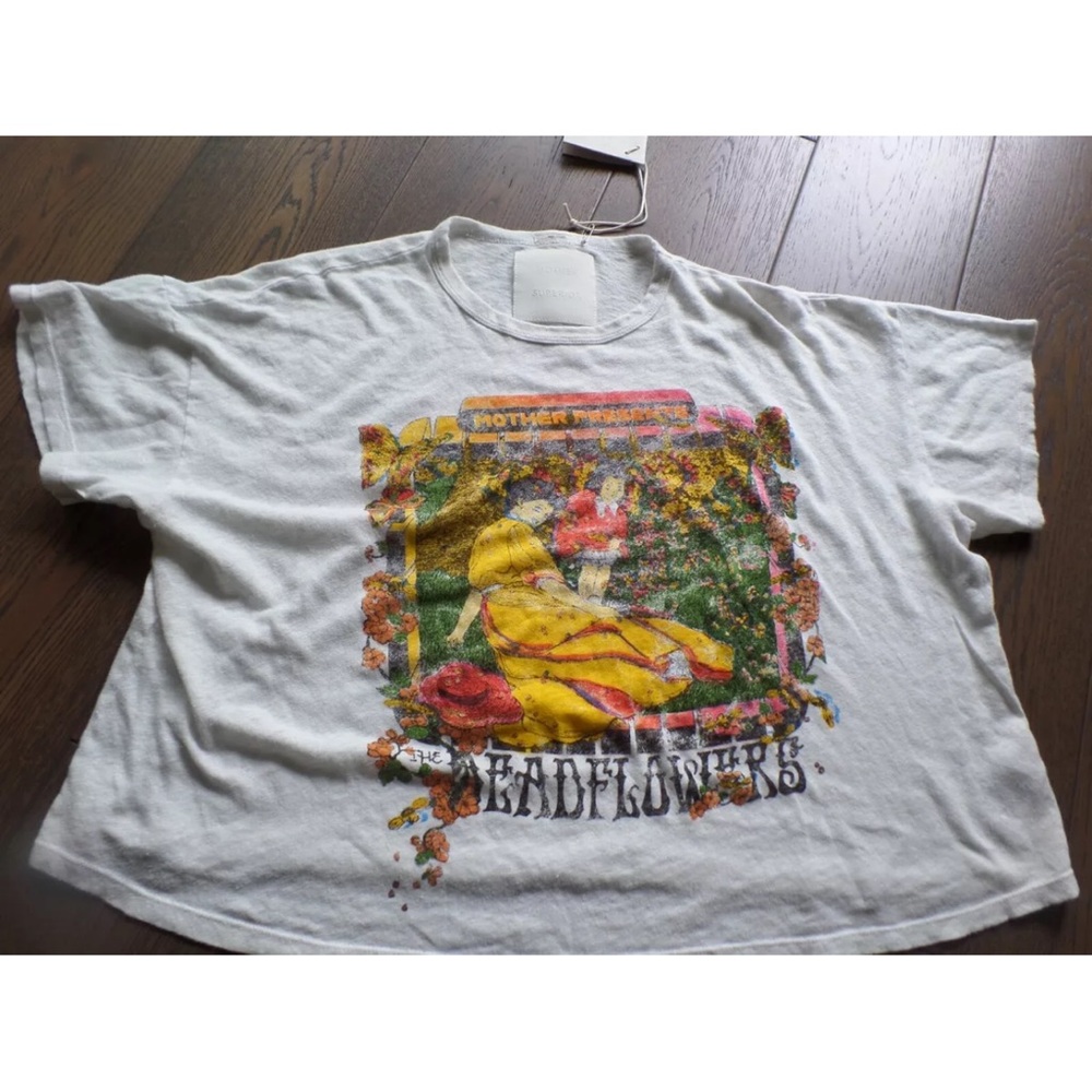 ISO MOTHER Denim Big Deal Linen Cotton Deadflowers Tee